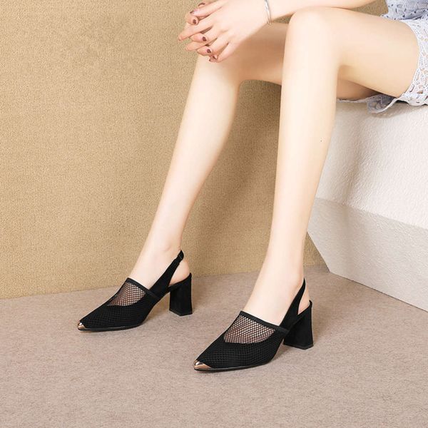 sandals women's summer metal pointed hollow high heels cover foot mh thick sho, Black
sandals women's summer metal pointed hollow high heels cover foot mh thick sho, Black