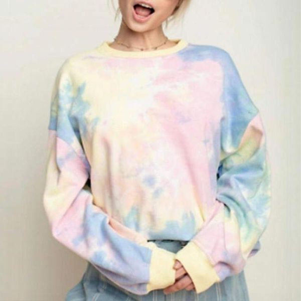 women's hoodies & sweatshirts pastel tie dye sweatshirt women long sleeve pullover female casual tie-dye crewneck /, Black
women's hoodies & sweatshirts pastel tie dye sweatshirt women long sleeve pullover female casual tie-dye crewneck /, Black