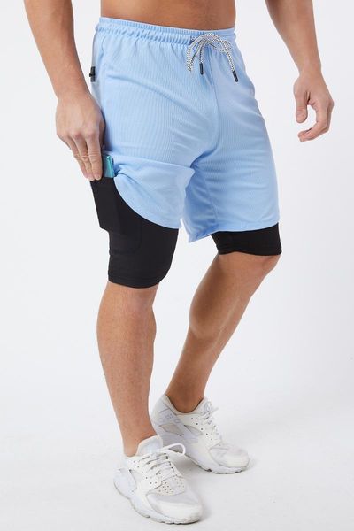 gymwolves male sports shorts double layer | blue comfortable series men's, White;black
gymwolves male sports shorts double layer | blue comfortable series men's, White;black