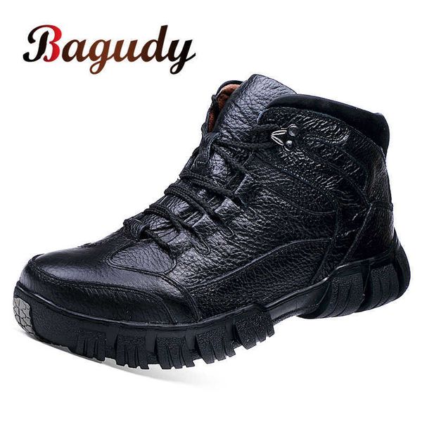men's ankle boots winter genuine leather snow for warm fur&plush fashion casual military fur big 210619, Black
men's ankle boots winter genuine leather snow for warm fur&plush fashion casual military fur big 210619, Black