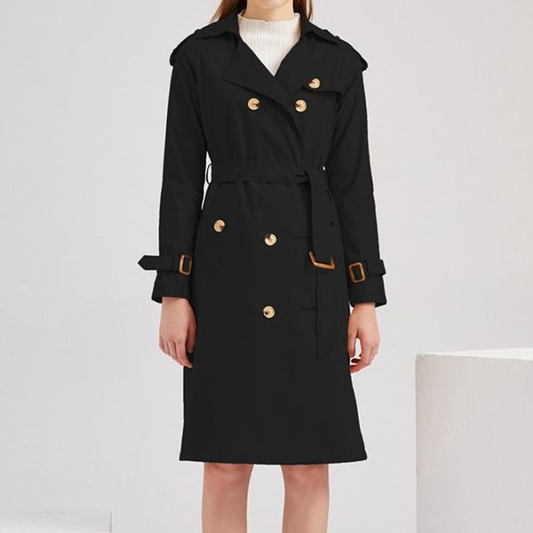 women's wool & blends fashion women solid colors turndown collar long sleeve pocket double breasted belt jacket windbreaker coat outwea, Black
women's wool & blends fashion women solid colors turndown collar long sleeve pocket double breasted belt jacket windbreaker coat outwea, Black
