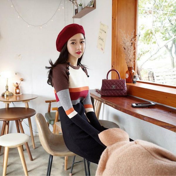 casual dresses ladies long sleeve package hip wrap dress women good elastic korean contrast modis streetwear mini knitted sweater, Black;gray
casual dresses ladies long sleeve package hip wrap dress women good elastic korean contrast modis streetwear mini knitted sweater, Black;gray