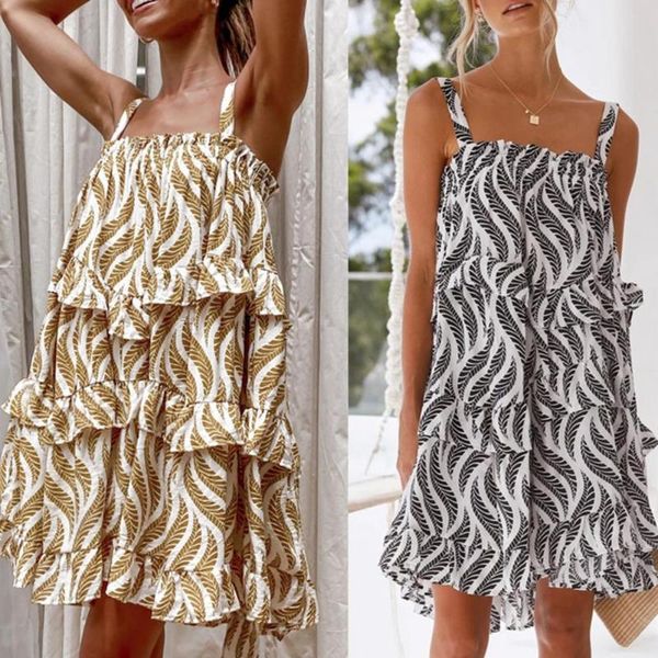 casual dresses sling dress leaf print loose female ladies ruffle hem for vacation vestidos women 2021, Black;gray
casual dresses sling dress leaf print loose female ladies ruffle hem for vacation vestidos women 2021, Black;gray