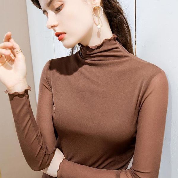 women's t-shirt autumn and winter 2021 inner long-sleeved stretch tight mesh p3 1144, White
women's t-shirt autumn and winter 2021 inner long-sleeved stretch tight mesh p3 1144, White
