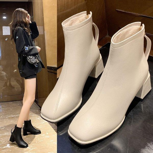 boots fashion square toe women 2021 autumn and winter chunky heel british style soft leather velvet women's thermal, Black
boots fashion square toe women 2021 autumn and winter chunky heel british style soft leather velvet women's thermal, Black