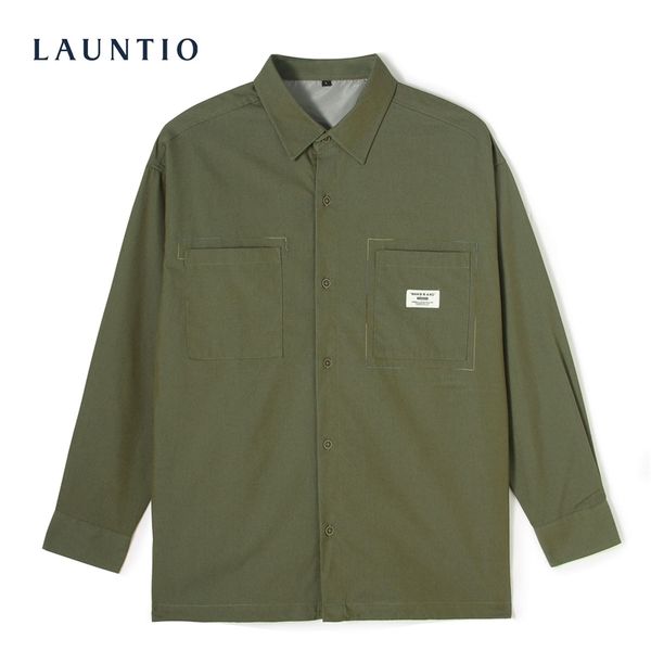 launtio long sleeved cotton 2021 fall new casual men's pocket patch shirt coat, White;black
launtio long sleeved cotton 2021 fall new casual men's pocket patch shirt coat, White;black
