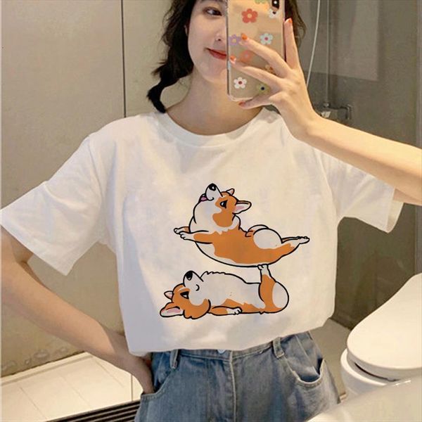 showtly puppy corgi clothing womens t shirt happy streetwear funny smile cartoon cute o neck casual short sleeve, White
showtly puppy corgi clothing womens t shirt happy streetwear funny smile cartoon cute o neck casual short sleeve, White