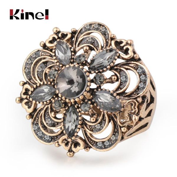 cluster rings kinel luxury gray crystal flower vintage wedding for women boho punk turkish jewelery bague femme 2021, Golden;silver
cluster rings kinel luxury gray crystal flower vintage wedding for women boho punk turkish jewelery bague femme 2021, Golden;silver