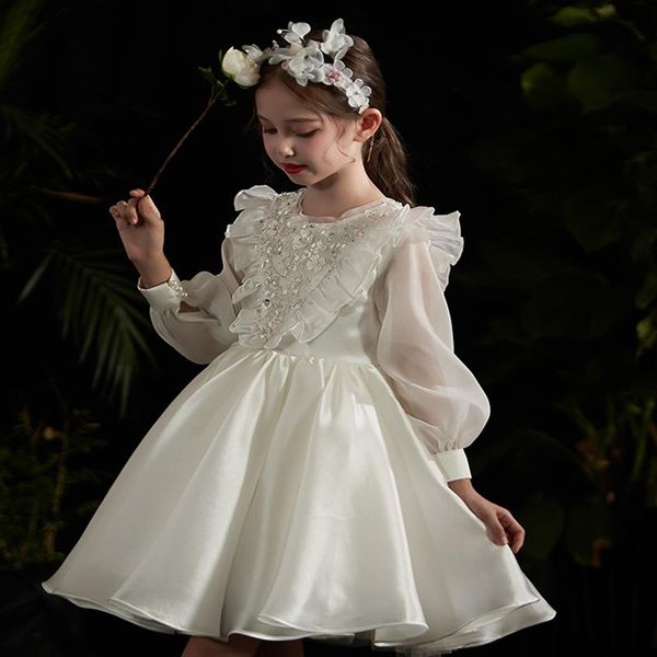 girl's dresses flower girl elegant o-neck full princess knee-length tulle sequined pearls lovely luxury white lace kids party gown h177, Red;yellow
girl's dresses flower girl elegant o-neck full princess knee-length tulle sequined pearls lovely luxury white lace kids party gown h177, Red;yellow