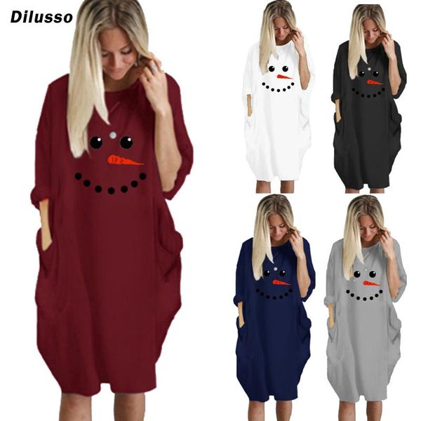 casual dresses women winter fashion christmas print dress long sleeve o-neck pockets straight ladies year knee-length, Black;gray
casual dresses women winter fashion christmas print dress long sleeve o-neck pockets straight ladies year knee-length, Black;gray