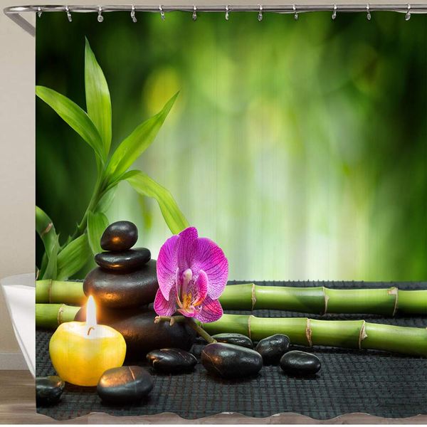 shower curtain set with 12 hooks,purple orchid, candle, with tower black stones, bamboo on black mat,decorative bath curtain
shower curtain set with 12 hooks,purple orchid, candle, with tower black stones, bamboo on black mat,decorative bath curtain