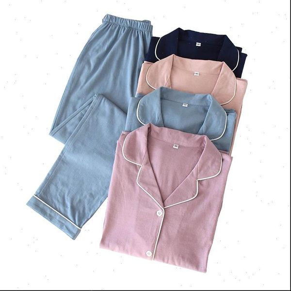 spring lovers pajamas set womens sleepwears solid color simple style cotton turn down collar cardigan pants couples sleepwear loose homewear, Black;red
spring lovers pajamas set womens sleepwears solid color simple style cotton turn down collar cardigan pants couples sleepwear loose homewear, Black;red