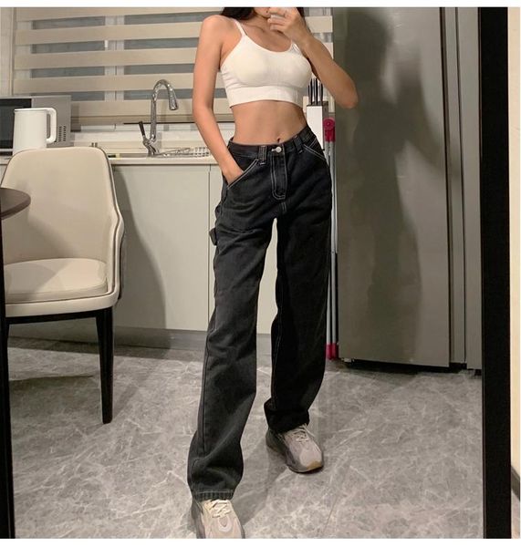 women's jeans woman high waist 2021 wide leg female pants straight loose black mom fashion baggy boyfriend jean women trousers, Blue
women's jeans woman high waist 2021 wide leg female pants straight loose black mom fashion baggy boyfriend jean women trousers, Blue