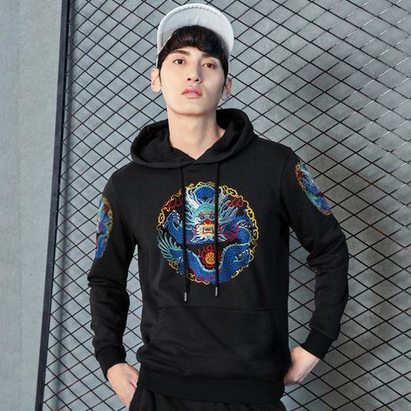 men's hoodies & sweatshirts oversized hoodie chinese dragon embroidery with hood streetwear harajuku tracksuit 2021 autumn spring, Black
men's hoodies & sweatshirts oversized hoodie chinese dragon embroidery with hood streetwear harajuku tracksuit 2021 autumn spring, Black