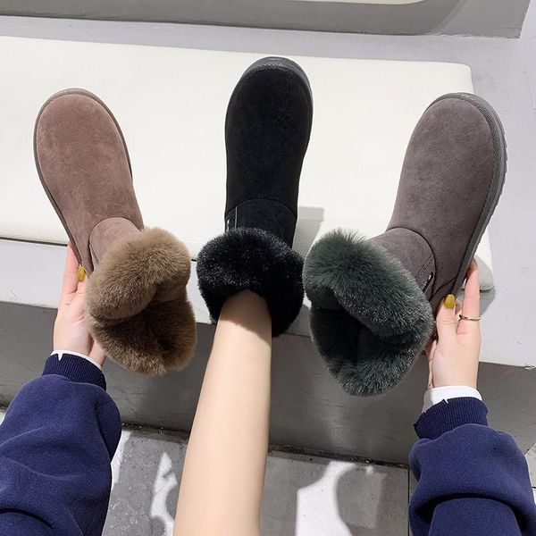 boots 2021 snow women's imitation fur mouth sheepskin wool one-piece low heel pedal, Black
boots 2021 snow women's imitation fur mouth sheepskin wool one-piece low heel pedal, Black