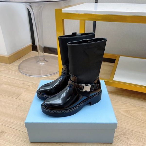 designer shiny leather boots nylon middle motorcycle booties winter women fabric knight shoes have belt locomotive, Black
designer shiny leather boots nylon middle motorcycle booties winter women fabric knight shoes have belt locomotive, Black