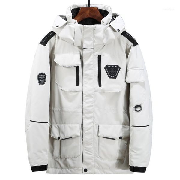 -30 degrees white duck down jacket men thick winter removable hooded warm parka waterproof big pockets size 3xl1, Black
-30 degrees white duck down jacket men thick winter removable hooded warm parka waterproof big pockets size 3xl1, Black