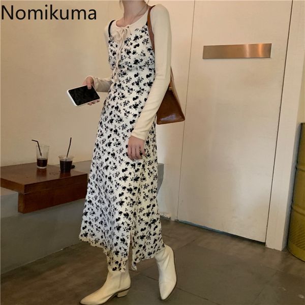 nomikuma autumn fashion mid calf dress women elegant floral printed slim waist spaghetti strap dresses female vestidos 3d516 210514, Black;gray
nomikuma autumn fashion mid calf dress women elegant floral printed slim waist spaghetti strap dresses female vestidos 3d516 210514, Black;gray