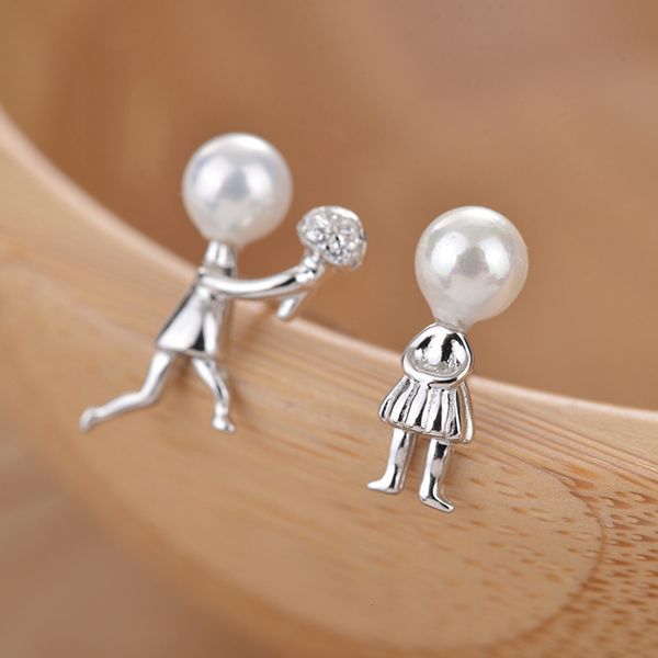 925 sterling silver asymmetry pearl stud earrings for women wedding gift female pendientes mujer moda, Golden
925 sterling silver asymmetry pearl stud earrings for women wedding gift female pendientes mujer moda, Golden