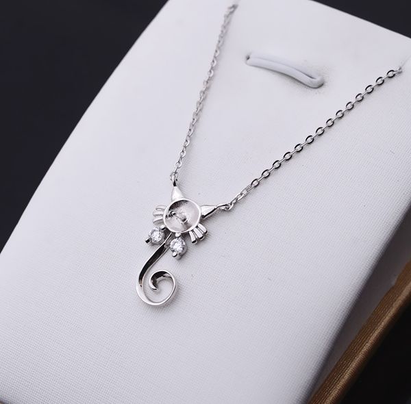 diy s925 silver cat necklace female jewelry pearl 6-7 empty support chain accessories pendant 325
diy s925 silver cat necklace female jewelry pearl 6-7 empty support chain accessories pendant 325
