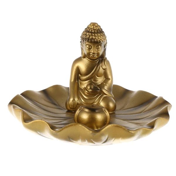 fragrance lamps 1pc incense furnace holder burner adornment for home (golden) 
fragrance lamps 1pc incense furnace holder burner adornment for home (golden)