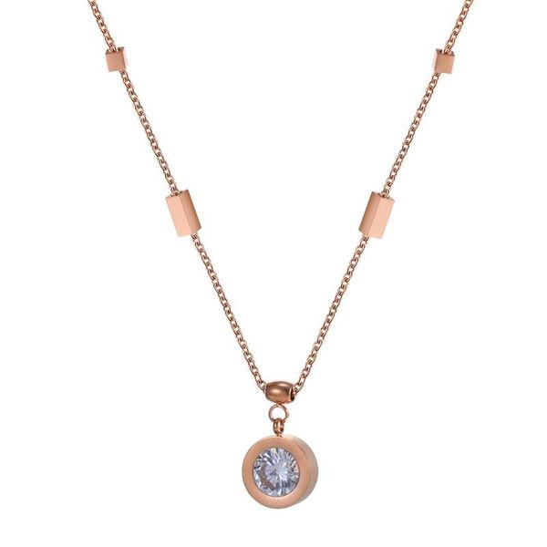 pendant necklaces the korean version of titanium steel series necklace with roman engraved crystal pendants, fashionable all-match necklac, Silver
pendant necklaces the korean version of titanium steel series necklace with roman engraved crystal pendants, fashionable all-match necklac, Silver