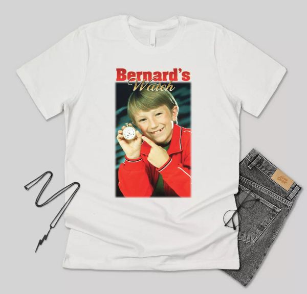 bernard's watch homage t-shirt tee bernads 90's naughties retro vintage tv show, White;black
bernard's watch homage t-shirt tee bernads 90's naughties retro vintage tv show, White;black