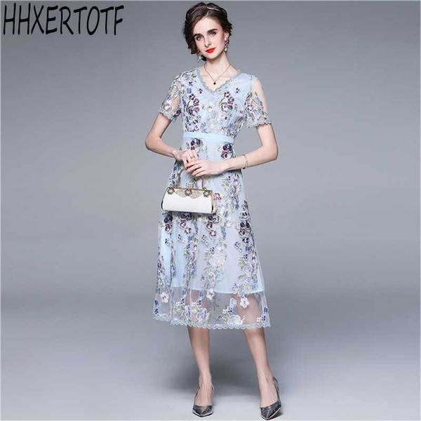 summer fashion elegant temperament women v neck mesh embroidery lace dress 210531, Black;gray
summer fashion elegant temperament women v neck mesh embroidery lace dress 210531, Black;gray