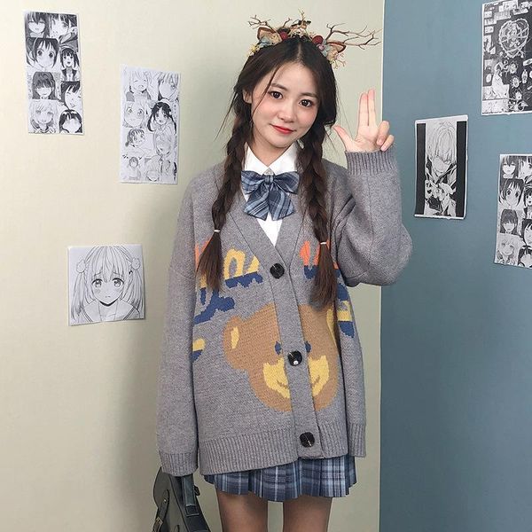 women's knits & tees cartoon bear print knitted cardigan jacket sweater women fall winter fashion kawaii single breasted harajuku plus, White
women's knits & tees cartoon bear print knitted cardigan jacket sweater women fall winter fashion kawaii single breasted harajuku plus, White