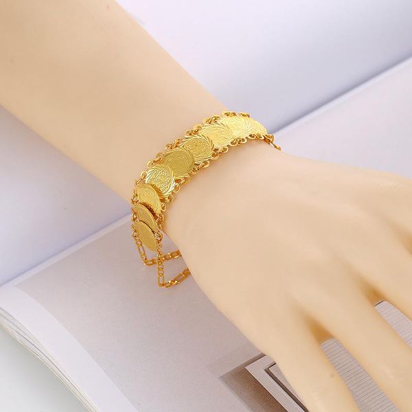 link, chain fashion geometric round bracelets for girls gold color pulseras mujer viking coin charm valentines day gift, Black
link, chain fashion geometric round bracelets for girls gold color pulseras mujer viking coin charm valentines day gift, Black