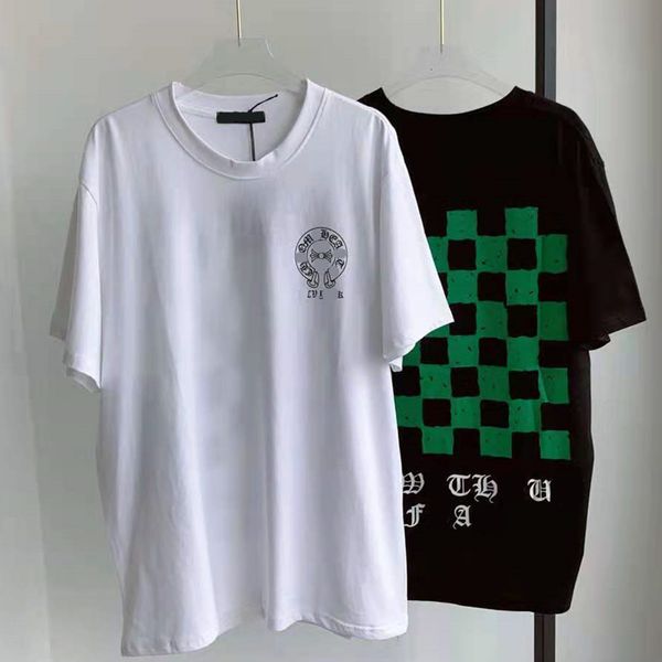 t shirt 21 spring and summer fashion brand checkerboard green printing simple fresh couple short sleeves, White
t shirt 21 spring and summer fashion brand checkerboard green printing simple fresh couple short sleeves, White