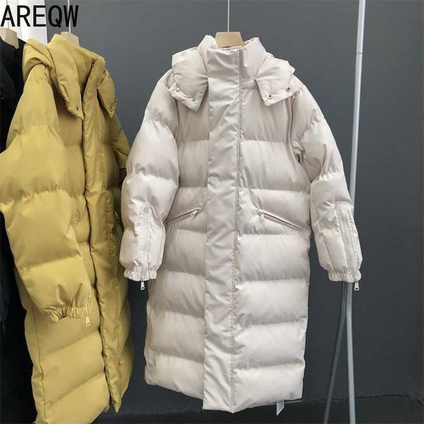 new women winter coat parkas korean coats thick long parkas 210930, Black