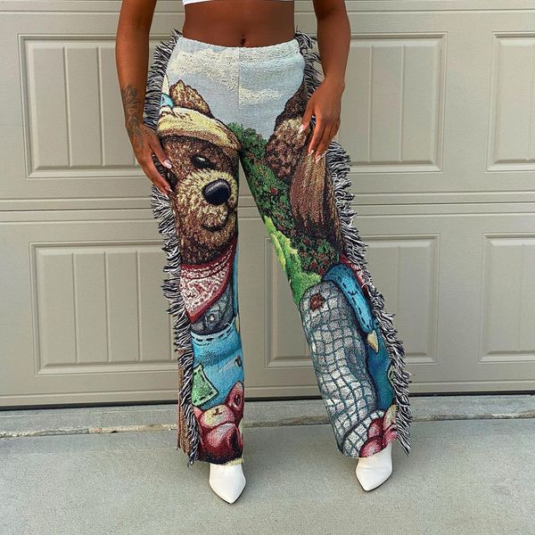 cartoon printed tassels long pants women fashion casual straight trousers high waisted pants y2k streetwear woman clothes 2021ing, Black;white
cartoon printed tassels long pants women fashion casual straight trousers high waisted pants y2k streetwear woman clothes 2021ing, Black;white