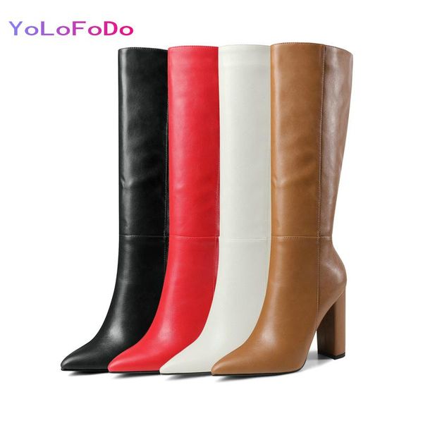 boots plus size 34-43 women knee high brand design faux leather square heel fashion pointed toe zipper shoes, Black
boots plus size 34-43 women knee high brand design faux leather square heel fashion pointed toe zipper shoes, Black