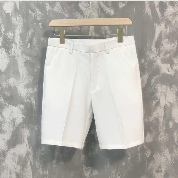 five-point pants men's summer trend casual 5 points mid wild youth loose white suit shorts bermuda masculina1, White;black