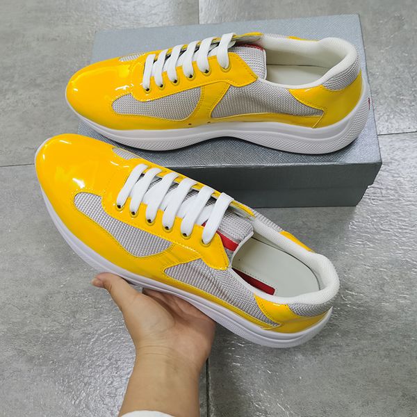 america's cup bike fabric sneakers yellow patent leather shoes flat trainers rubber trim designer sneaker mesh lace-up nylon casual wit, Black
america's cup bike fabric sneakers yellow patent leather shoes flat trainers rubber trim designer sneaker mesh lace-up nylon casual wit, Black