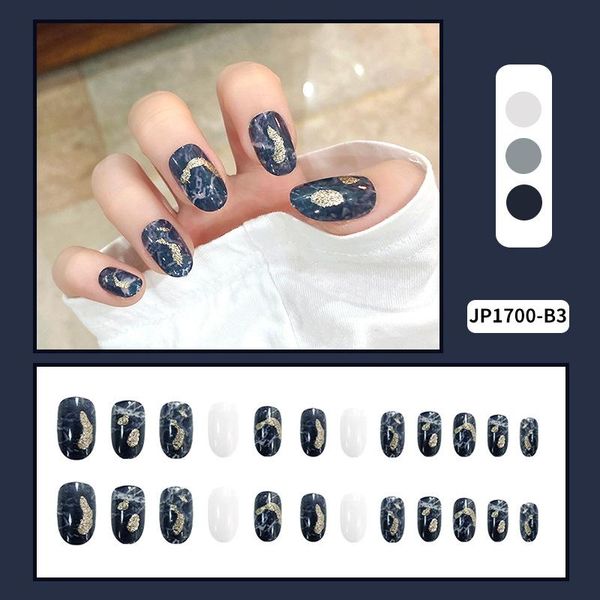 false nails fake blue-gray marbled gold foil polished nail stickers finished 24 with glue, Red;gold
false nails fake blue-gray marbled gold foil polished nail stickers finished 24 with glue, Red;gold
