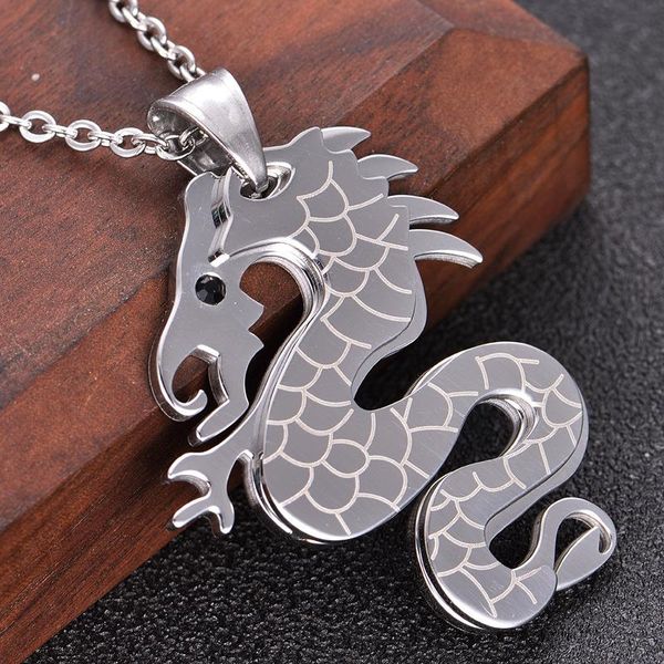 pendant necklaces stainless steel zodiac dragon simple multi-layer necklace diamond male, Silver
pendant necklaces stainless steel zodiac dragon simple multi-layer necklace diamond male, Silver