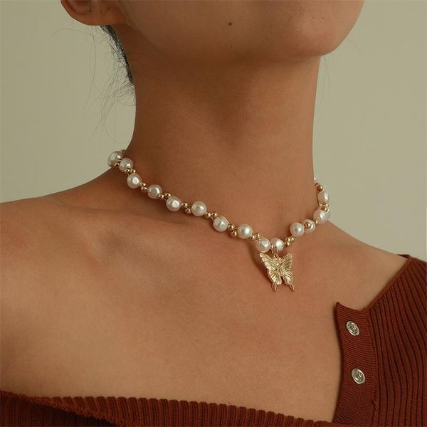chains fashion all-match light luxury embossed three-dimensional butterfly necklace short pearl geometric single-layer women's jewelry, Silver
chains fashion all-match light luxury embossed three-dimensional butterfly necklace short pearl geometric single-layer women's jewelry, Silver