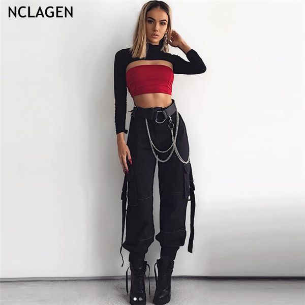 bf ribbons multi pockets women cargo pants loose casual hip hop trousers street fashion cool lady harem pantalons women's & capris, Black;white
bf ribbons multi pockets women cargo pants loose casual hip hop trousers street fashion cool lady harem pantalons women's & capris, Black;white