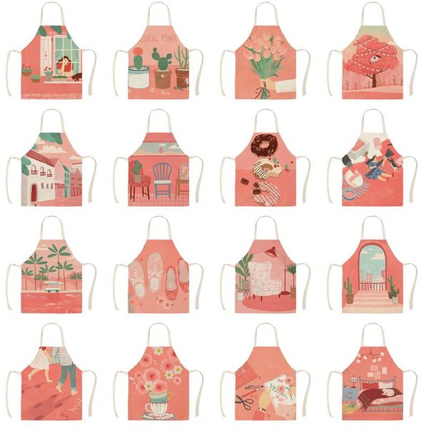 aprons simple life fresh pink apron children's kitchen linen printing household cleaning anti-fouling ladies
aprons simple life fresh pink apron children's kitchen linen printing household cleaning anti-fouling ladies