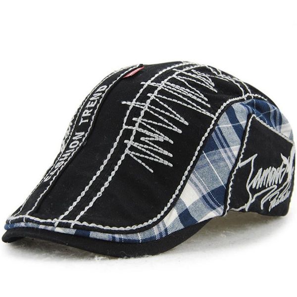 visors adjustable casual peaked cap british retro caps men berets cotton hats pattern letters jxj-250, Blue;gray
visors adjustable casual peaked cap british retro caps men berets cotton hats pattern letters jxj-250, Blue;gray