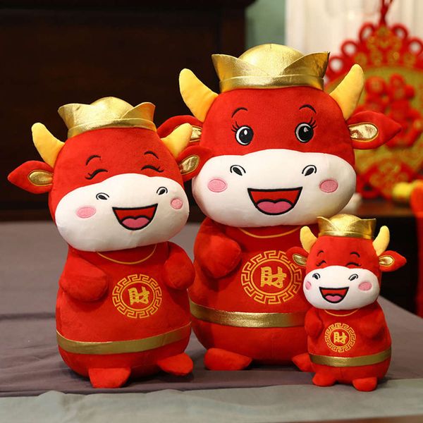 year's mascot year's day bull doll happy yuanbao cattle zhaocai plush doll gifts, Blue
year's mascot year's day bull doll happy yuanbao cattle zhaocai plush doll gifts, Blue