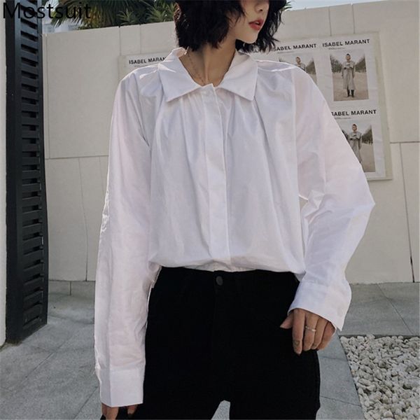 vintage bf style women shirts blouses full sleeve turn-down collar solid fashion korean female blusas mujer spring 210514, White
vintage bf style women shirts blouses full sleeve turn-down collar solid fashion korean female blusas mujer spring 210514, White