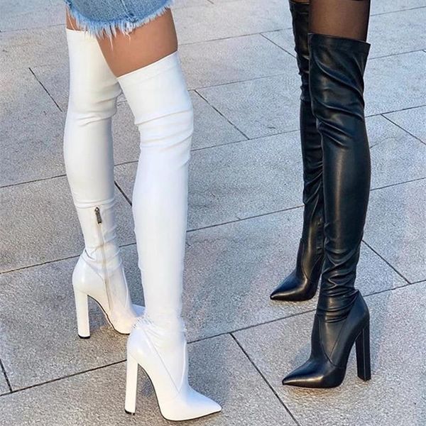 boots women pointed toe high heel over the knee chunky heels stretch matte leather female plus size 46 bodycon shoes, Black
boots women pointed toe high heel over the knee chunky heels stretch matte leather female plus size 46 bodycon shoes, Black