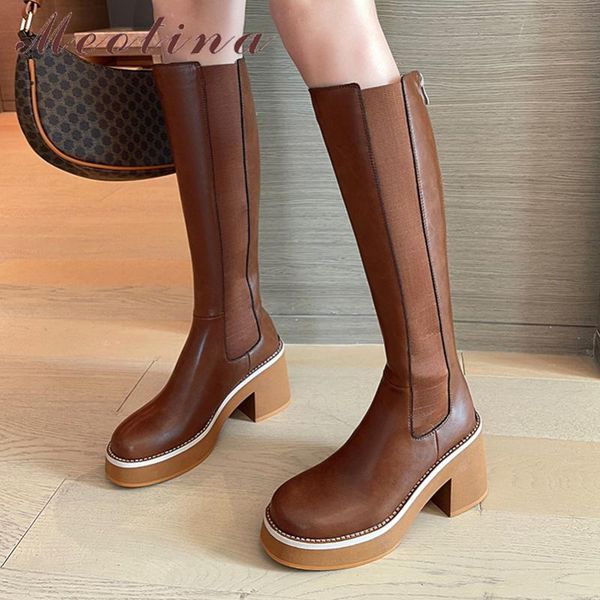 boots meotina riding women platform thick heel square toe shoes super high zipper lady knee autumn winter brown, Black
boots meotina riding women platform thick heel square toe shoes super high zipper lady knee autumn winter brown, Black