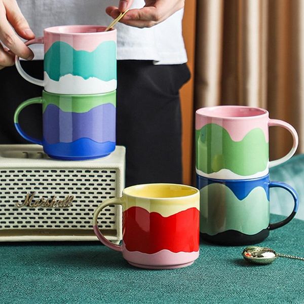 mugs nordic cute painted ceramic tea mug cup milk coffee juice vintage heat insulation water reusable with handle
mugs nordic cute painted ceramic tea mug cup milk coffee juice vintage heat insulation water reusable with handle