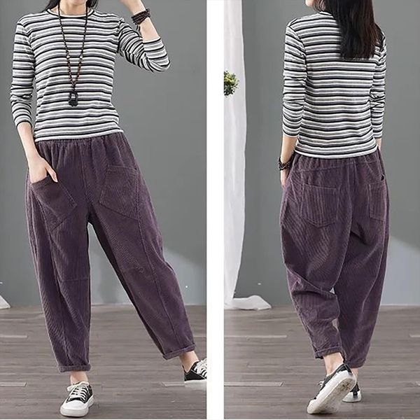 trousers corduroy feet solid women capris color loose casual literature retro autumn and winter warm all match, Black;white
trousers corduroy feet solid women capris color loose casual literature retro autumn and winter warm all match, Black;white