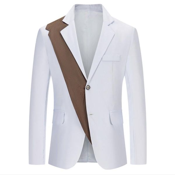 men's suits & blazers 2021 men slim british style splicing blazer jacket business casual streetwear social wedding dress coat m-3xl, White;black
men's suits & blazers 2021 men slim british style splicing blazer jacket business casual streetwear social wedding dress coat m-3xl, White;black
