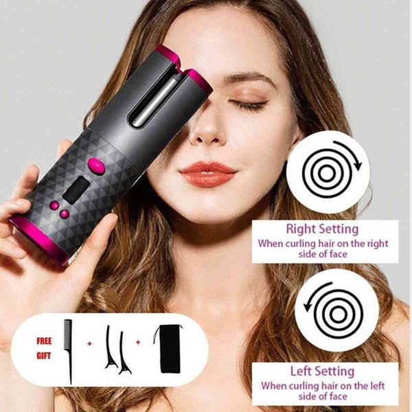 usb hair curler automatic curling iron rechargeable wireless ceramic rotating cordlesstimer lcd digital stying tools
usb hair curler automatic curling iron rechargeable wireless ceramic rotating cordlesstimer lcd digital stying tools